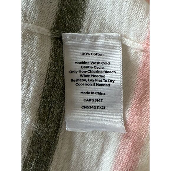 Talbots V Neck Rainbow Striped Knit Top 3/4 Sleeve Lightweight Blouse Sweater 1X - Picture 16 of 16